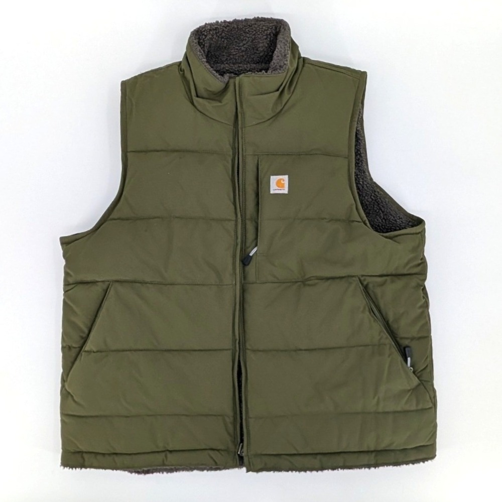 Carhartt Montana Puffer Vest Sherpa Lined Green OV5607-W Size L (12-14)‎